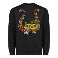 Black horseshoe sunflower Heavyweight Sweatshirt - JahusDesignShop