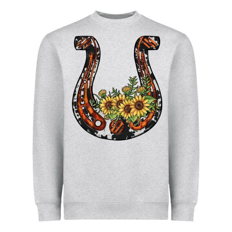 Horseshoe Sunflower Heavyweight Sweatshirt by JahusDesignShop | Teevron