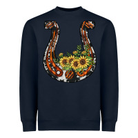 Navy horseshoe sunflower Heavyweight Sweatshirt - JahusDesignShop