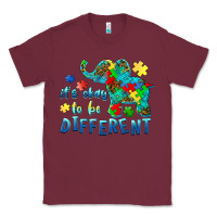 Burgundy it's okay to be different elephant autism awareness Classic Tee - BarkalooDesign