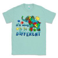 Seafoam it's okay to be different elephant autism awareness Classic Tee - BarkalooDesign