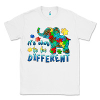 White it's okay to be different elephant autism awareness Classic Tee - BarkalooDesign