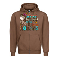 Chestnut just a girl who loves horses Zipper Hoodie - NancyCooperArtShop