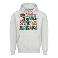 Dove Grey just a girl who loves horses Zipper Hoodie - NancyCooperArtShop