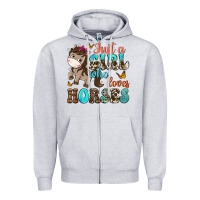 Heather Grey just a girl who loves horses Zipper Hoodie - NancyCooperArtShop