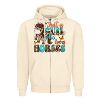 Just A Girl Who Loves Horses Zipper Hoodie | Teevron