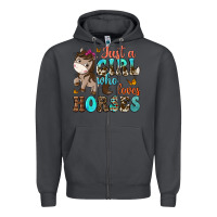 Smoke just a girl who loves horses Zipper Hoodie - NancyCooperArtShop