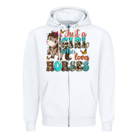 White just a girl who loves horses Zipper Hoodie - NancyCooperArtShop