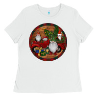 White Gnome Truck Christmas Ladies Tee - RanaPortraitStore