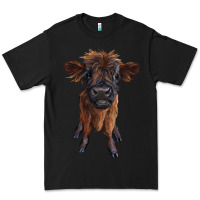 Black highland cow calf Premium Tee - RanaPortraitStore