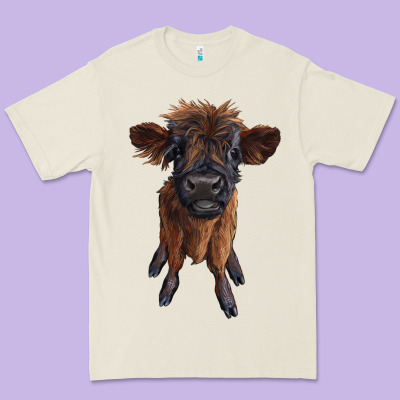 Highland Cow Calf Premium Tee Designed By Ranaportraitstore