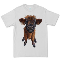 Dove Grey highland cow calf Premium Tee - RanaPortraitStore