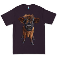 Plum highland cow calf Premium Tee - RanaPortraitStore