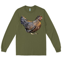 Army Green Cream Legbar Chicken Long Sleeve Tee - LillyAllenDesigns