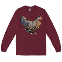 Burgundy Cream Legbar Chicken Long Sleeve Tee - LillyAllenDesigns