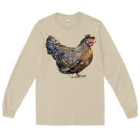 Mushroom Cream Legbar Chicken Long Sleeve Tee - LillyAllenDesigns