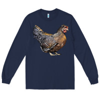 Navy Cream Legbar Chicken Long Sleeve Tee - LillyAllenDesigns