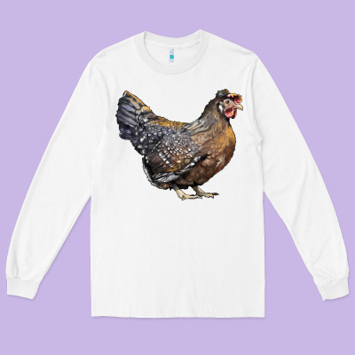 Cream Legbar Chicken Long Sleeve Tee Designed By Lillyallendesigns