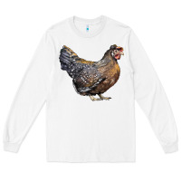 White Cream Legbar Chicken Long Sleeve Tee - LillyAllenDesigns