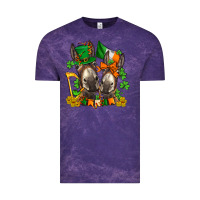 Cloud Purple st patricks donkeys with  shamrocks Vintage Tee - AdoDesignShop