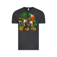 Vintage Black st patricks donkeys with  shamrocks Vintage Tee - AdoDesignShop