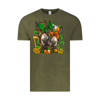 Vintage Olive st patricks donkeys with  shamrocks Vintage Tee - AdoDesignShop