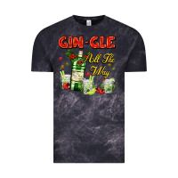 Cloud Black gin`gle all the way with bottle and cocktails Vintage Tee - AdoDesignShop