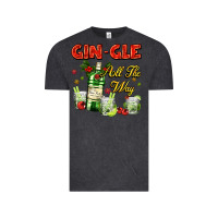 Vintage Black gin`gle all the way with bottle and cocktails Vintage Tee - AdoDesignShop
