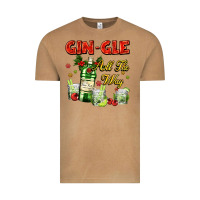Gin`gle All The Way With Bottle And Cocktails Vintage Tee | Teevron