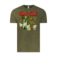 Vintage Olive gin`gle all the way with bottle and cocktails Vintage Tee - AdoDesignShop