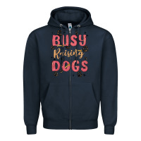 Navy busy raising dogs Zipper Hoodie - MaliasSmallBusiness