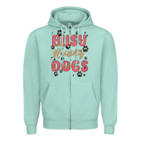 Seafoam busy raising dogs Zipper Hoodie - MaliasSmallBusiness