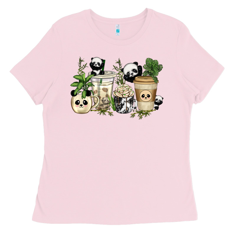 Panda Coffee Cups Ladies Tee by texasbilliewilder | Teevron