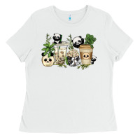 White panda coffee cups Ladies Tee - texasbilliewilder