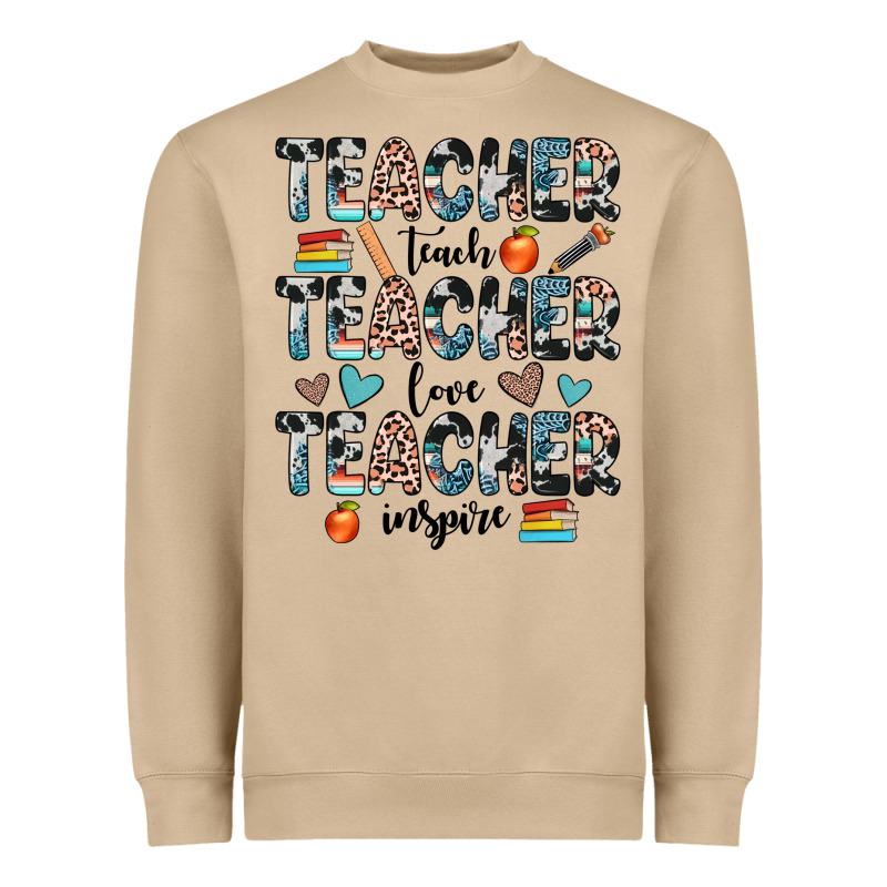 Teacher Teach Love Inspire Heavyweight Sweatshirt by JahusDesignShop | Teevron