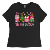 Pink Christmas 'tis The Season Gnome Ladies Tee | Teevron