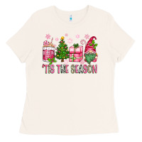 Bone pink christmas 'tis the season gnome Ladies Tee - Zillion Design Studio
