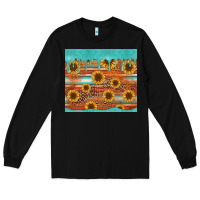Black turquoise leopard distressed serape background tumbler Long Sleeve Tee - Jasminsmagicworld
