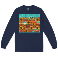 Navy turquoise leopard distressed serape background tumbler Long Sleeve Tee - Jasminsmagicworld