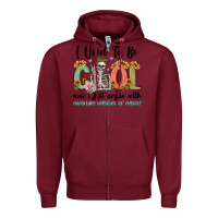 Burgundy i used to be cool now i just argue with miniature Zipper Hoodie - MaliasSmallBusiness