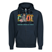 Navy i used to be cool now i just argue with miniature Zipper Hoodie - MaliasSmallBusiness