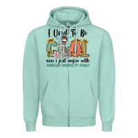 Seafoam i used to be cool now i just argue with miniature Zipper Hoodie - MaliasSmallBusiness