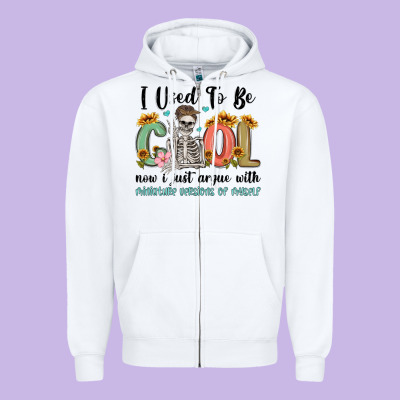 I Used To Be Cool Now I Just Argue With Miniature Zipper Hoodie Designed By Maliassmallbusiness