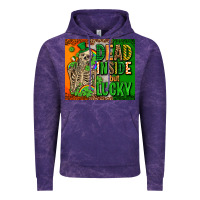 Cloud Purple irish flag with shamrocks  dead inside but lucky Vintage Hoodie - AdoDesignShop