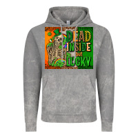 Cloud Rock irish flag with shamrocks  dead inside but lucky Vintage Hoodie - AdoDesignShop