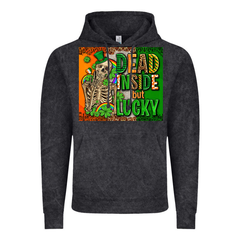 Irish Flag With Shamrocks  Dead Inside But Lucky Vintage Hoodie by AdoDesignShop | Teevron