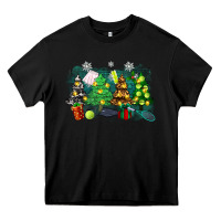 Black christmas trees with tennis Heavy Core Tee - Zillion Design Studio
