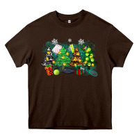 Chocolate Brown christmas trees with tennis Heavy Core Tee - Zillion Design Studio