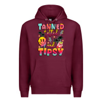 Burgundy tanned tattled and tipsy Premium Hoodie - JahusDesignShop