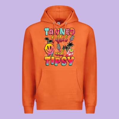 Tanned Tattled And Tipsy Premium Hoodie Designed By Jahusdesignshop